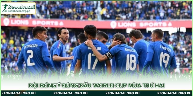 Đội bóng Ý đứng đầu World Cup mùa thứ hai