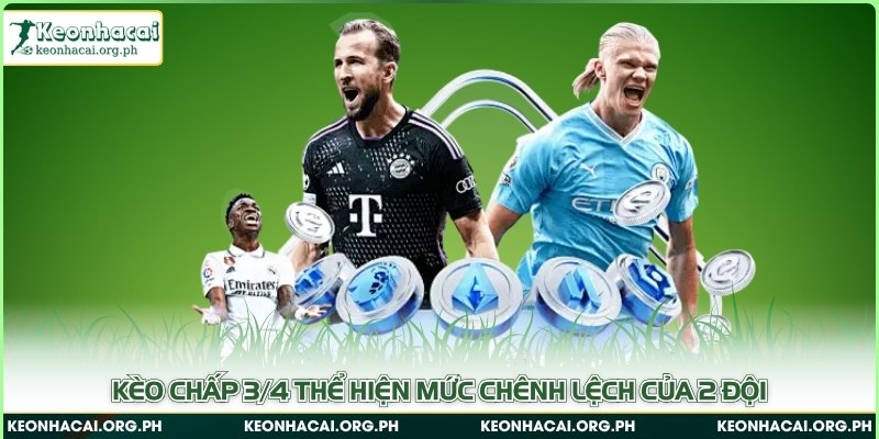 Kèo chấp 3/4 thể hiện mức chênh lệch của 2 đội